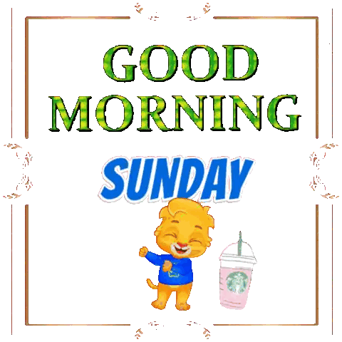 Sunday Morning Greeting Card With Cartoon Dog