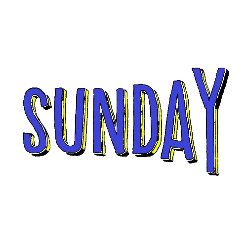 Sunday Word in Blue and Yellow