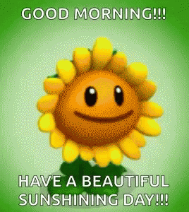 Sunflower Face Saying Good Morning GIF