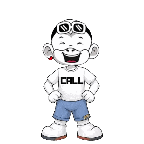 Sunglasses Cartoon Character in Call Shirt
