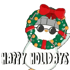Sunglasses Penguin Christmas Wreath