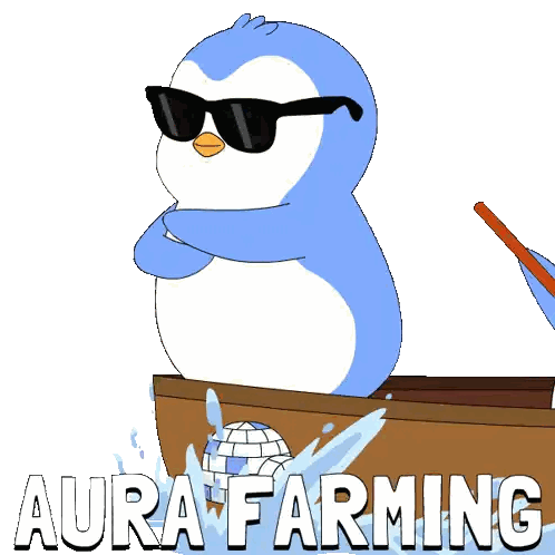 Sunglasses Penguin in Boat Aura Farming