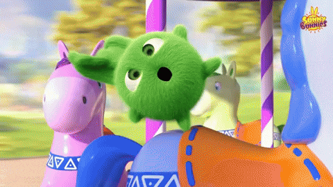 Sunny Bunnies Hopper On Speeding Carousel GIF