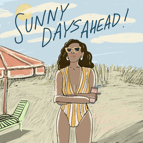 Sunny Days Ahead Animated Girl Art GIF