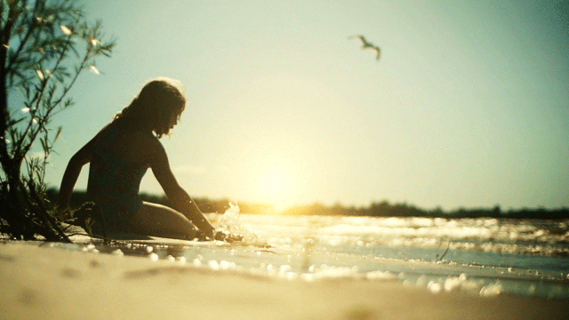 Sunrise Girl On Beach GIF