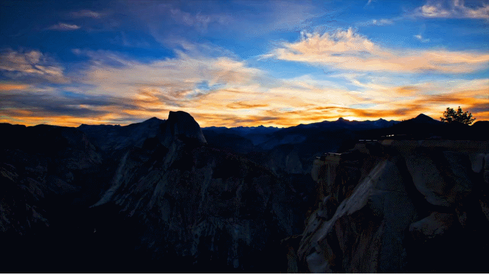 Sunrise Glacier Point Yosemite National Park GIF