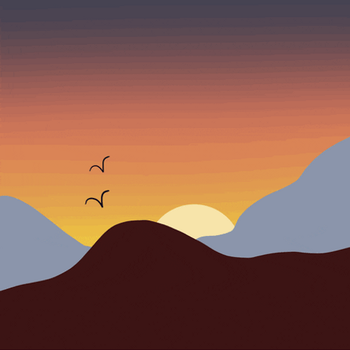 Sunrise Mountain Illustration GIF 
