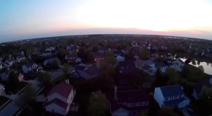 Sunset City Drone GIF