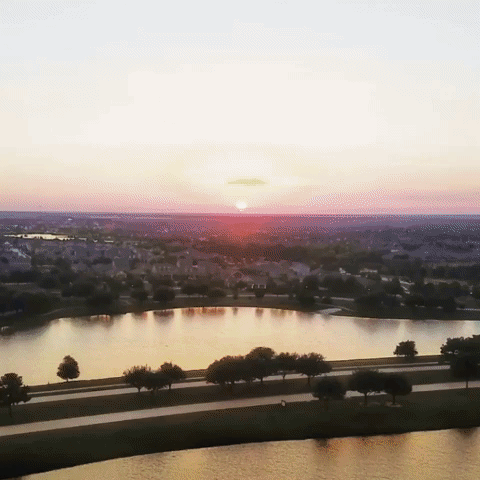 Sunset Houston Drone Shot GIF