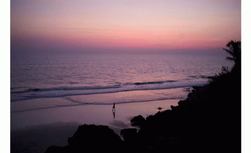 Sunset Ocean Person Silhouette GIF