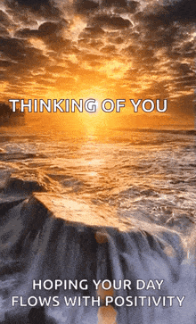 Sunset Over Ocean Saying Thinking of You