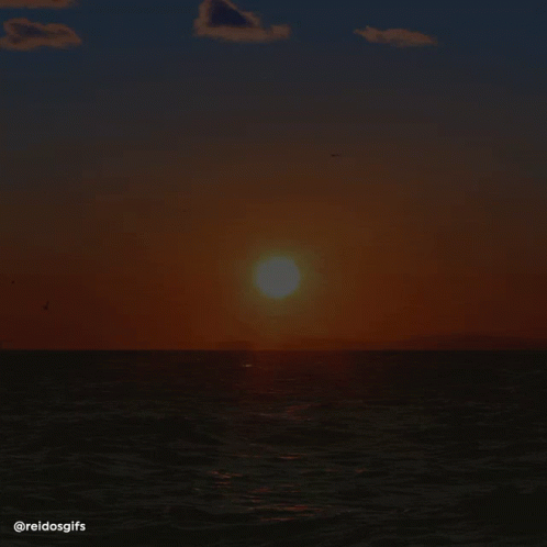 Sunset Over Ocean With Bom Dia