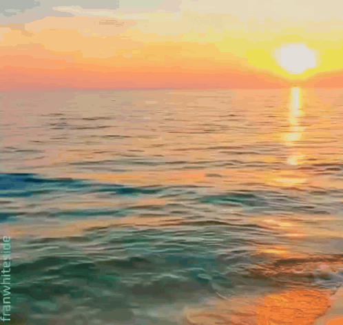 Sunset Over Water Painting GIF