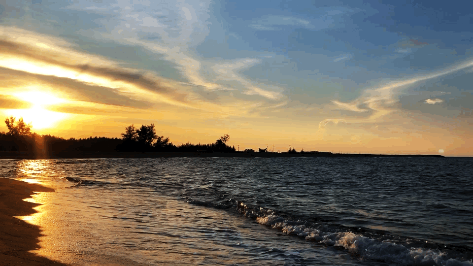 Sunset Relaxing Beach Waves GIF