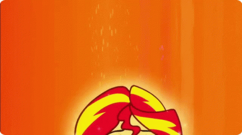 Sunset Shimmer Smiling Eyes Closed Against Orange Background