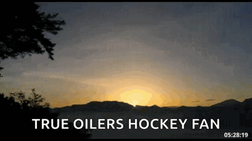 Sunset True Oilers Hockey Fan