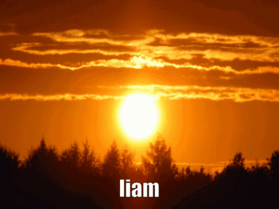 Sunset with Liam Name