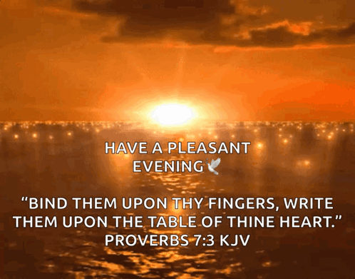Sunset With Proverbs 7 3 Quote GIF