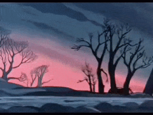 Sunset With Trees and River