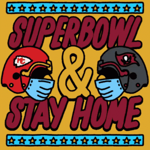 Super Bowl Stay Home Moving Text Reminder GIF