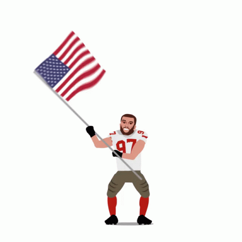Super Bowl Football American Flag Waving GIF