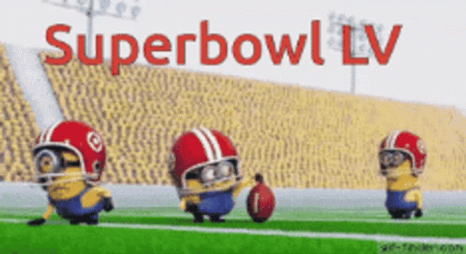 Super Bowl LV Minions Kick Off GIF
