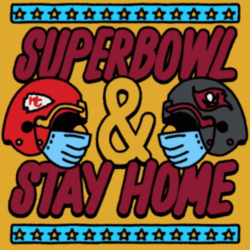 Super Bowl Stay Home Moving Text Reminder GIF