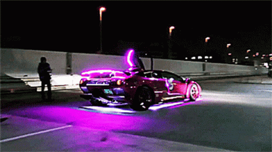 Super Car Cool Purple Lights GIF