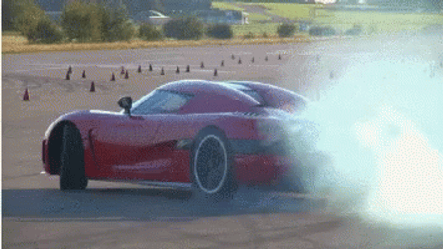 Super Car Red Drift Smoke GIF