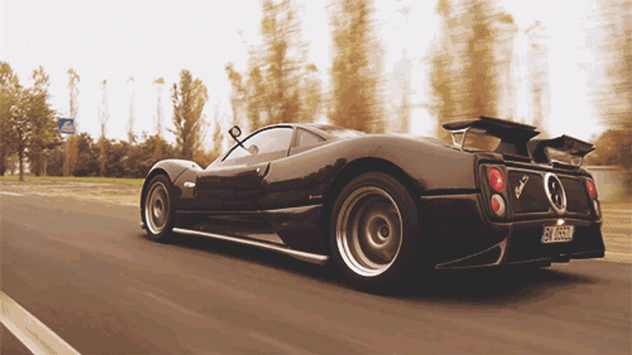 Super Car Stunning Black Fast Drive GIF
