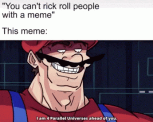 Super Mario And Rick Astley Roll Meme GIF