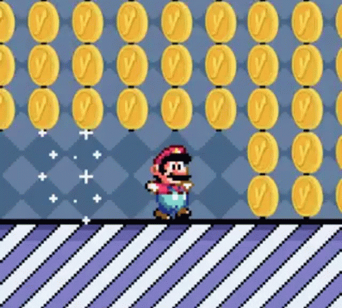Super Mario Collecting Coin GIF