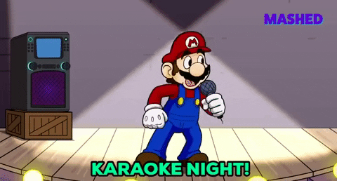 Super Mario Dancing Karaoke Night GIF