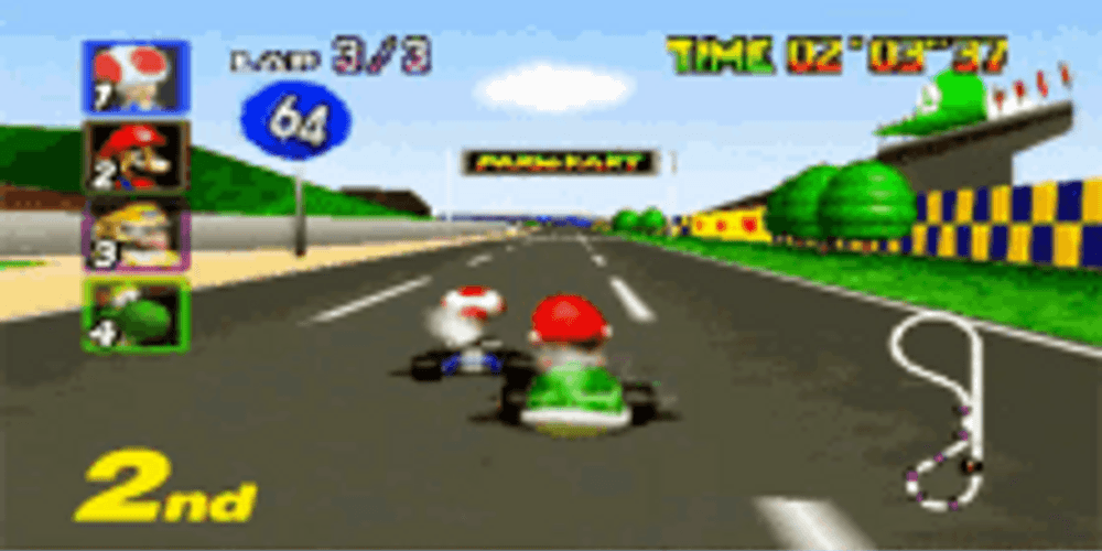 Super Mario Kart Funny Car Race Shell Throw GIF