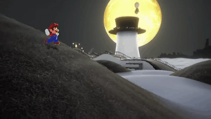 Super Mario Odyssey Running Day Night GIF