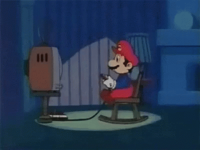 Super Mario Playing Video Game GIF