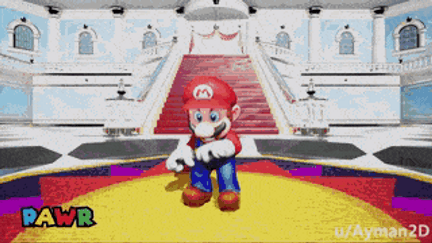 Super Mario Video Game Rawr GIF
