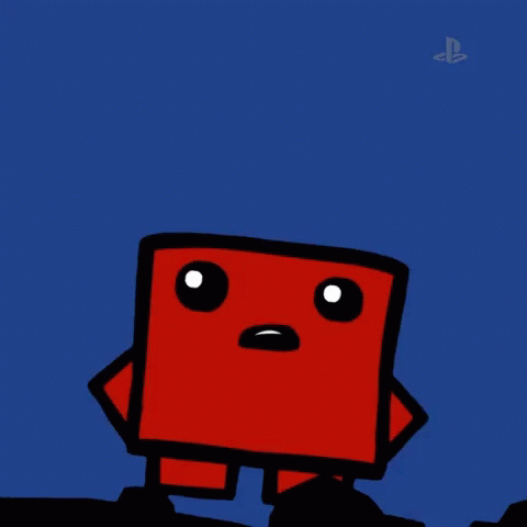 Super Meat Boy Shocked Reaction GIF