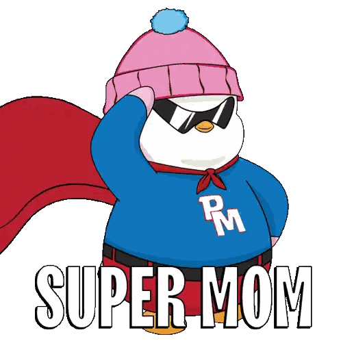 Super Mom Penguin Cartoon