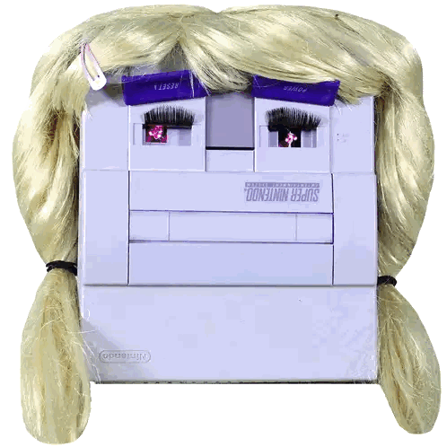 Super Nintendo Console with Blonde Wig