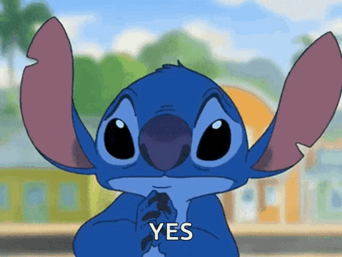Super Sad Stitch Yes GIF