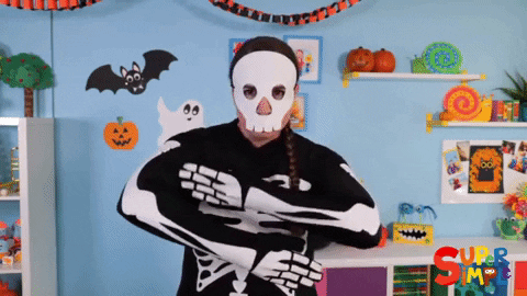 Super Simple Dancing Skeleton Costume Meme GIF