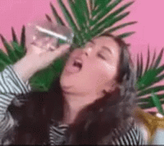 Super Thirsty Draining Water From Cup GIF