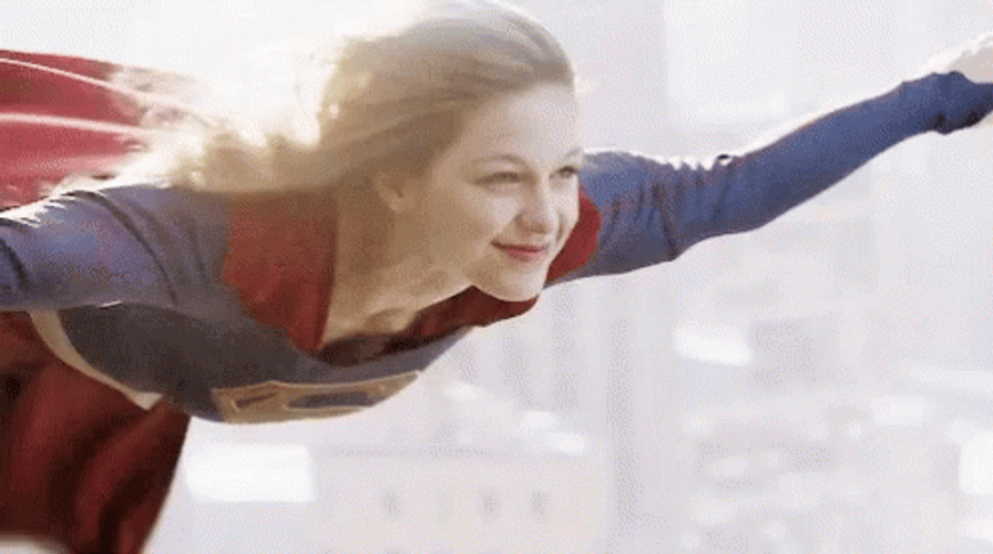 Supergirl Melissa Benoist Flying GIF