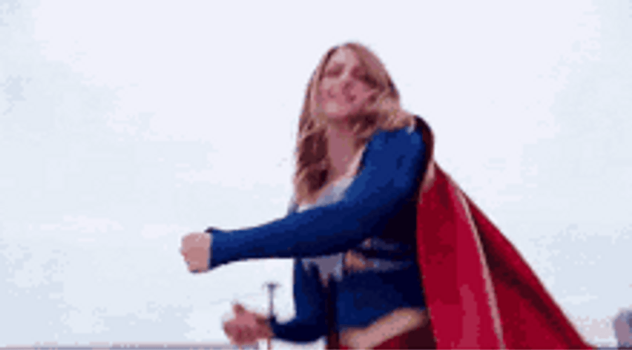 Supergirl Melissa Benoist Punching GIF