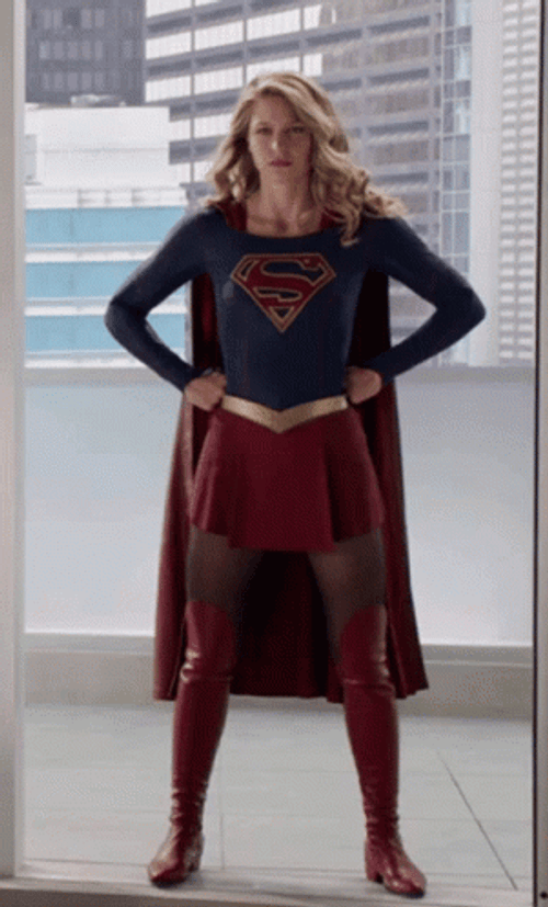 Supergirl Superhero Pose GIF
