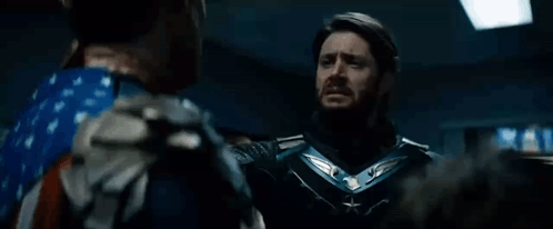 Superhero and American Flag Costumed Men