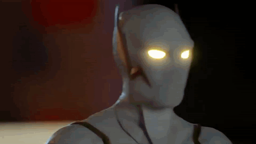 Superhero Close Up With Yellow Eyes
