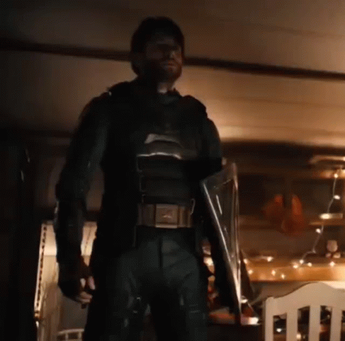 Superhero Man Holding Shield