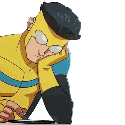 Superhero Man in Yellow and Blue